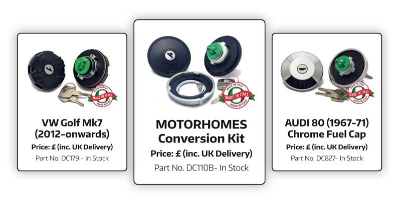 sample of replacement petrol caps